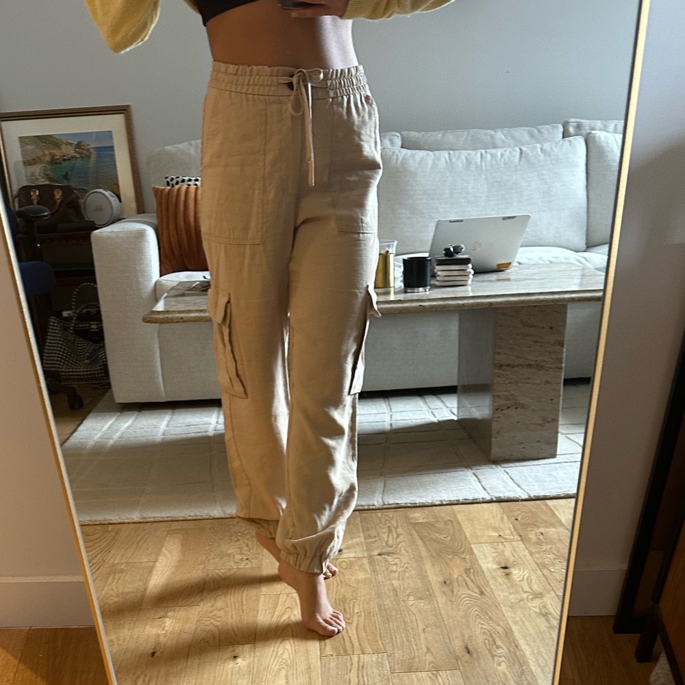 ZARA tan cargo pants in size XS